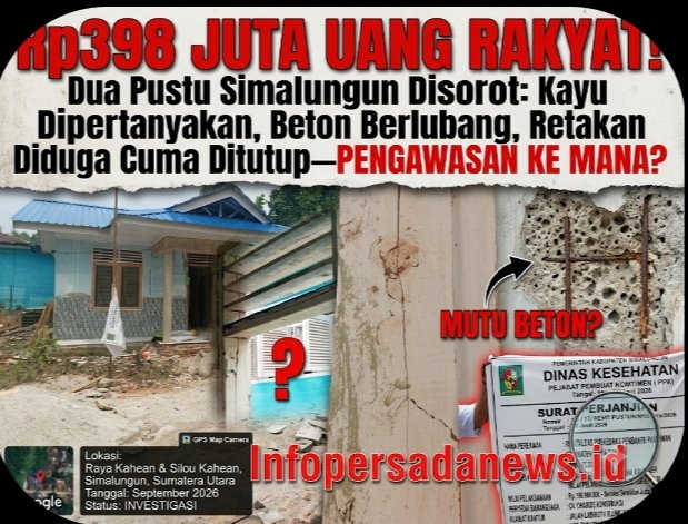 Rp398 JUTA UANG RAKYAT! Dua Pustu Simalungun Disorot: Kayu Dipertanyakan, Beton Berlubang, Retakan Diduga Cuma Ditutup—PENGAWASAN KE MANA?